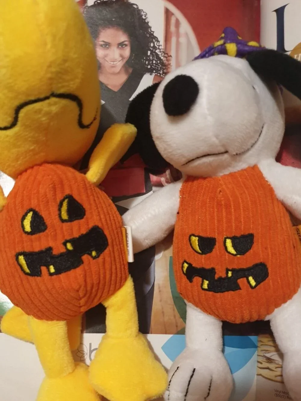 Snoopy Halloween Orange Pumpkin Witch Pet Dog Toys Bundle of 2 Gift
